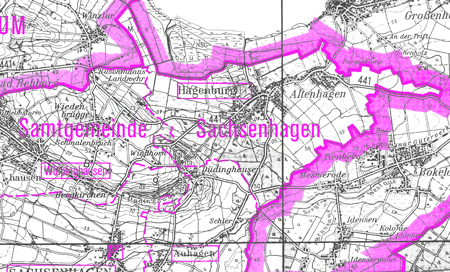 Ausschnitt aus der Kreiskarte 1 : 100 000 (KCV) Lkr. Schaumburg, 1978