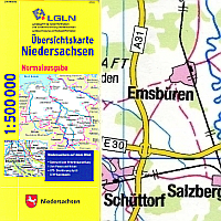 Übersichtskarte Niedersachsen 1 : 500 000 (ÜKN500)